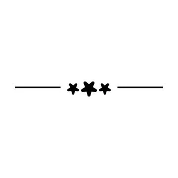 Star frame border horizontal line shape icon for decorative vintage doodle .. Stock Illustration