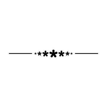 Star frame border horizontal line shape icon for decorative vintage doodle .. Stock Illustration