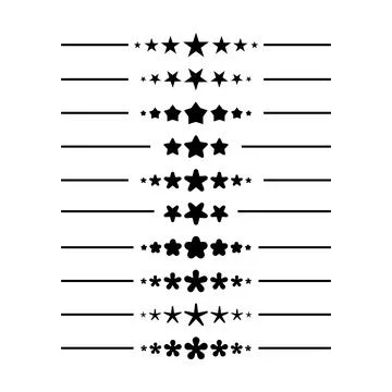 Star frame border horizontal line shape icon for decorative vintage doodle Illustrazione stock