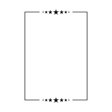 Star Frame Border Icon, Decorative Star Outline Shape Design Element Stock Illustration