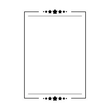 Star Frame Border Icon, Decorative Star Outline Shape Design Element Stock Illustration