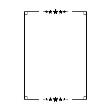 Star Frame Border Icon, Decorative Star Outline Shape Design Element Stock Illustration