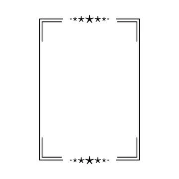 Star Frame Border Icon, Decorative Star Outline Shape Design Element Stock Illustration