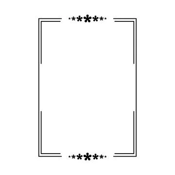 Star Frame Border Icon, Decorative Star Outline Shape Design Element Stock Illustration