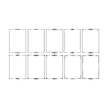 Star Frame Border Icon Set Vector Illustration Decorative Star Shape Outlin.. 스톡 일러스트