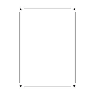 Star frame border vertical abstract outline shape icon for decorative vinta.. Stock Illustration