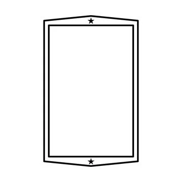 Star frame border vertical abstract outline shape icon for decorative vinta.. Stock Illustration