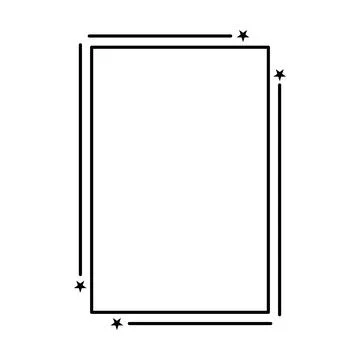 Star frame border vertical abstract outline shape icon for decorative vinta.. Illustrazione stock
