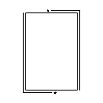 Star frame border vertical abstract outline shape icon for decorative vinta.. Stock Illustration