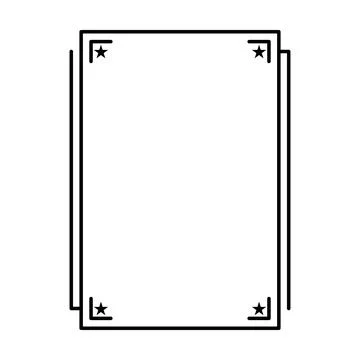 Star frame border vertical abstract outline shape icon for decorative vinta.. Stock Illustration