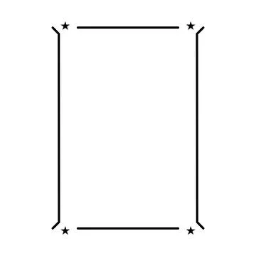 Star frame border vertical abstract outline shape icon for decorative vinta.. Stock Illustration