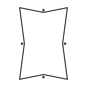 Star frame border vertical abstract outline shape icon for decorative vinta.. Stock Illustration