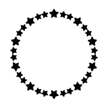 Star frame circle border shape icon for decorative banner vintage doodle Stock Illustration