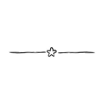 Star frame divider border hand drawn horizontal line vector shape icon for .. Stock Illustration