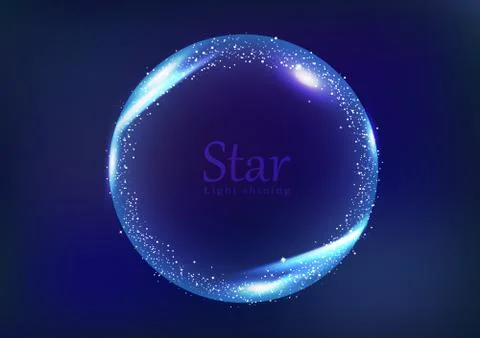 Star frame galaxy and space banner concept, circular ring light shining glowing Stock Illustration