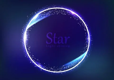 Star frame galaxy and space banner concept, circular ring light shining glowing Stock Illustration