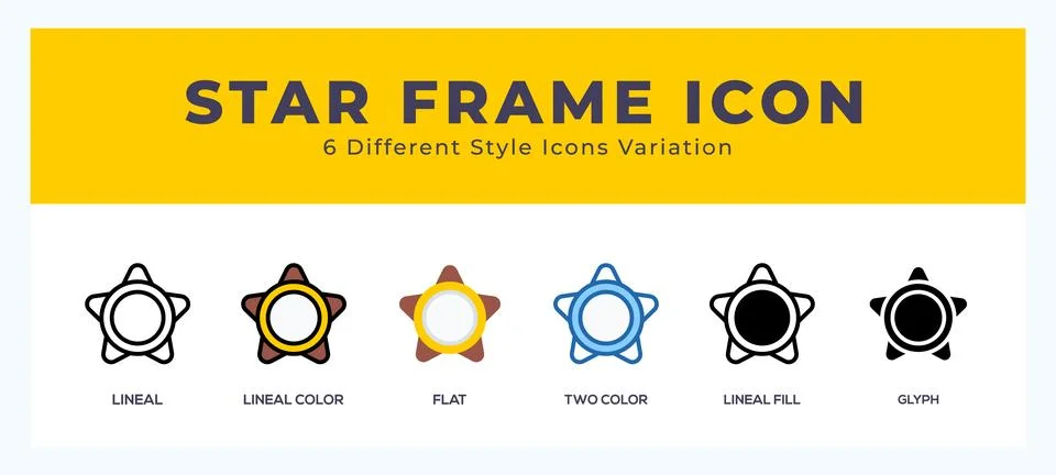 Star frame icon set. Design elements for logo Stock Illustration