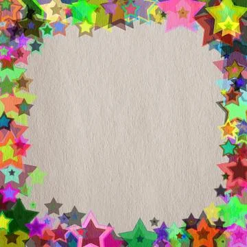 Star frame on  paper Stock Photos
