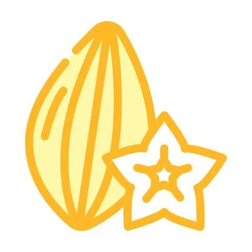 Star fruit color icon vector illustration Stock Illustration