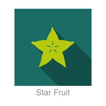 Star fruit flat icon, vector illustration Illustrazione stock