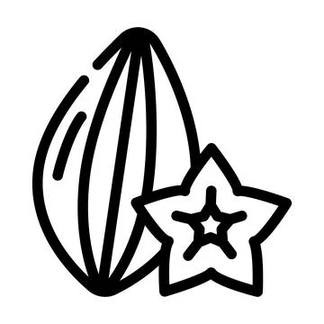 Star fruit line icon vector illustration Stock Illustration