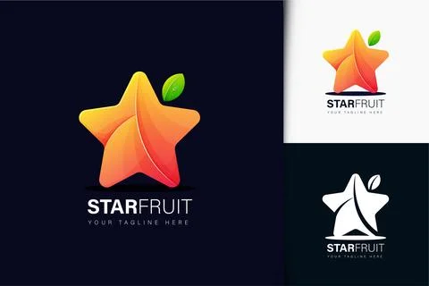 Star fruit logo design with gradient Stock Illustration