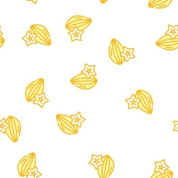 Star fruit vector seamless pattern Illustrazione stock