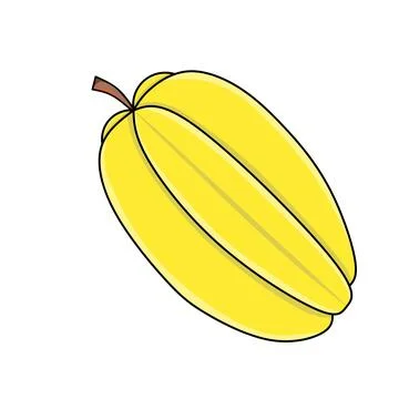 Star fruit on a white background Stock Illustration