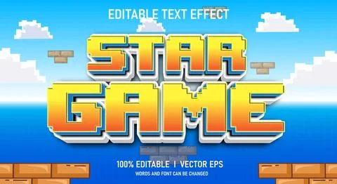 Star game 3d vector text effect with modern style design Stock Illustration