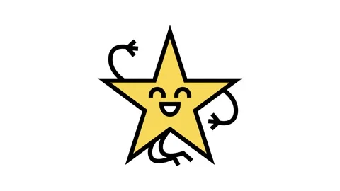 Star geometric shape character color icon animation Stock Footage 326102283