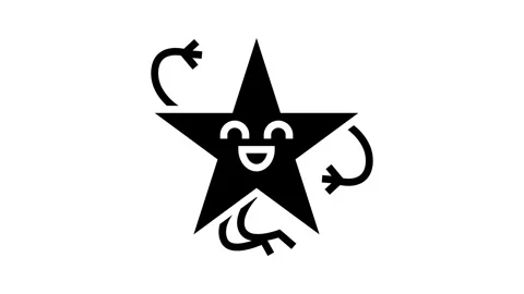 Star geometric shape character glyph icon animation Stock Footage 326159850