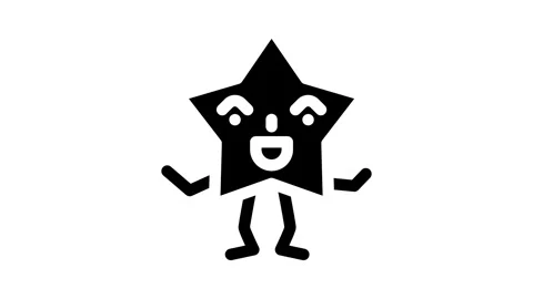 Star geometric shape character glyph icon animation Stock Footage 326747384