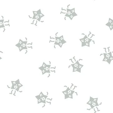 Star geometric shape character glyph vector seamless pattern Illustrazione stock