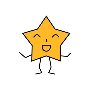 Star geometric shape character icon color illustration Stock Illustration