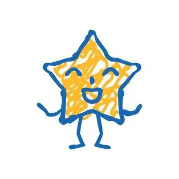 Star geometric shape character icon doodle illustration Stock Illustration