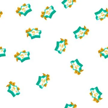 Star geometric shape character isometric icon seamless pattern Illustrazione stock