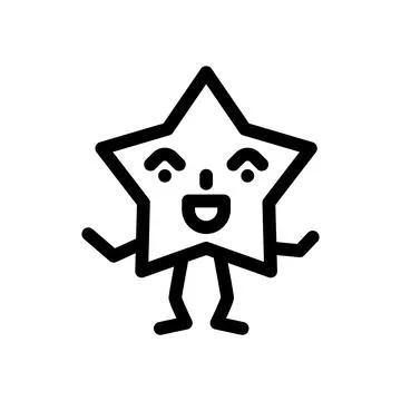 Star geometric shape character line icon vector illustration Illustrazione stock
