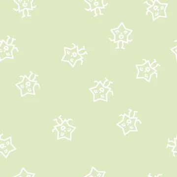 Star geometric shape character line vector seamless pattern Illustrazione stock