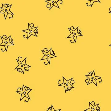 Star geometric shape character vector seamless pattern Illustrazione stock