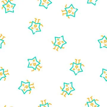 Star geometric shape character vector seamless pattern 스톡 일러스트