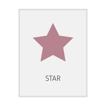 Star geometric shape flash card element symbol for preschool education Stock Illustration