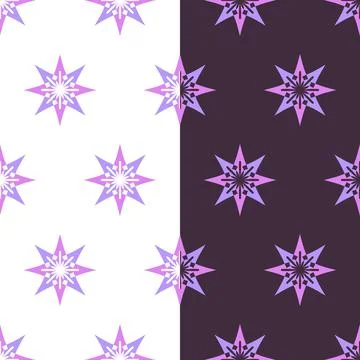 Star geometrical seamless pattern. Vector. Black or white easy editable color Stock Illustration