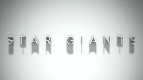 Star Giants 3D title animation with shadows on a white background Stock Footage 296734019