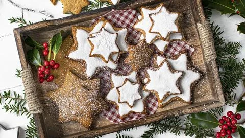 Star gingerbread cookie recipe 스톡 사진