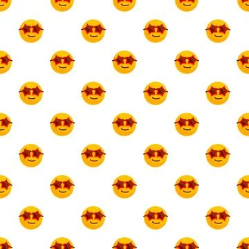 Star glasses emojis seamless pattern for cool design Illustrazione stock