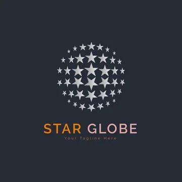 Star Globe Circle logo design template Stock Illustration