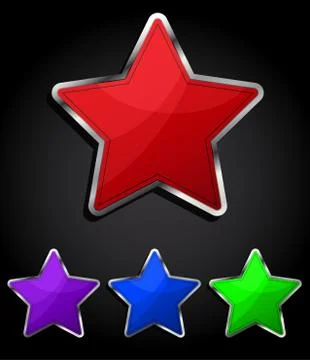 Star glossy button, icon, eps10. Stock Illustration