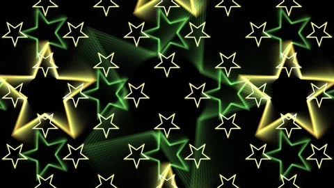 Star Glowing Abstract Animation Background with Green and Yellow Light Pattern Видео 334959527