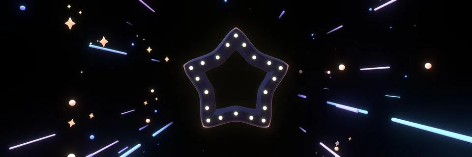 Star with glowing light bulbs in outer space Stock-Illustration