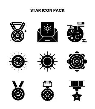 Star Glyph UI Icons Pack Stock-Illustration